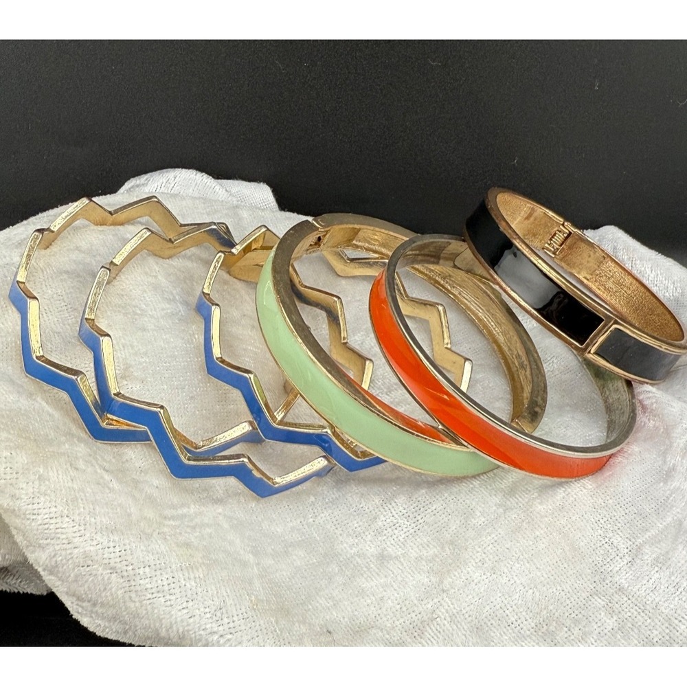 Vintage Stackable Enamel Bangle Set - image 1
